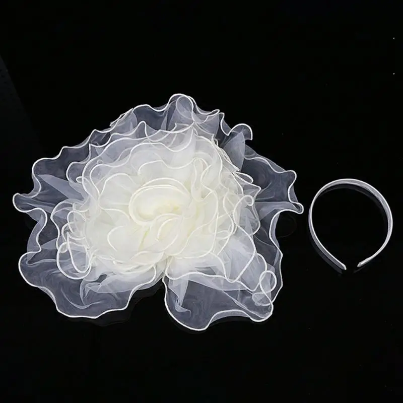 Women Fascinator Hat Flower Mesh Ribbon Vintage Style Party Banquet Wedding Veil