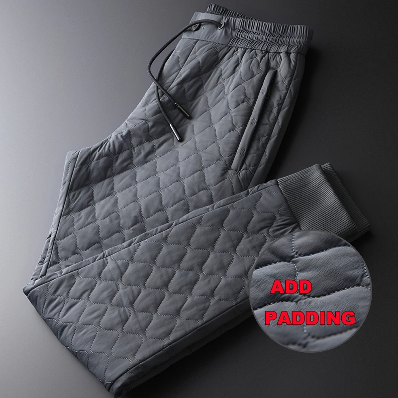 

Add Padding Mens Luxury Elastic Waist Solid Color Male Plus Size 4xl Autumn And Winter Slim Fit Man Pants