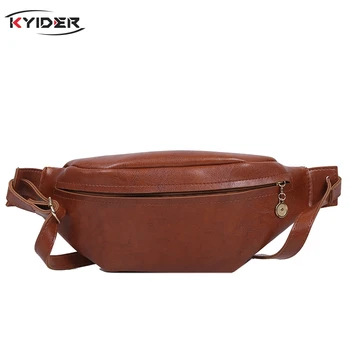 

PU Leather Waist Bags For Women 2020 Small Solid Color Shoulder Messenger Bag Lady Chest Crossbody Handbags Designer Bag KYIDER