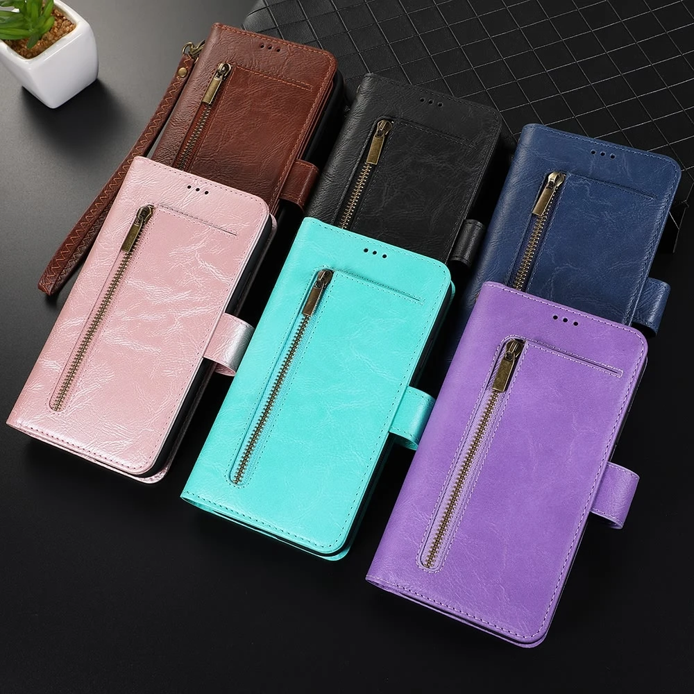 Premium Zipper Flip Wallet Phone Case for IPhone 11 Pro Max Xr X Xs 8 7 Plus 6 6s SE 2020 Detachable Magnetic Hard Leather Cover| |