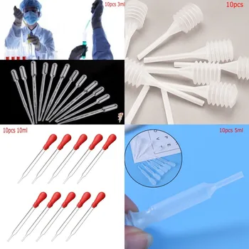 

10Pcs 3/5/10ml Clear Plastic Eye Dropper Set Liquid Transfer Graduated Pipettes for Laboratory Experiment Medical Microbiology