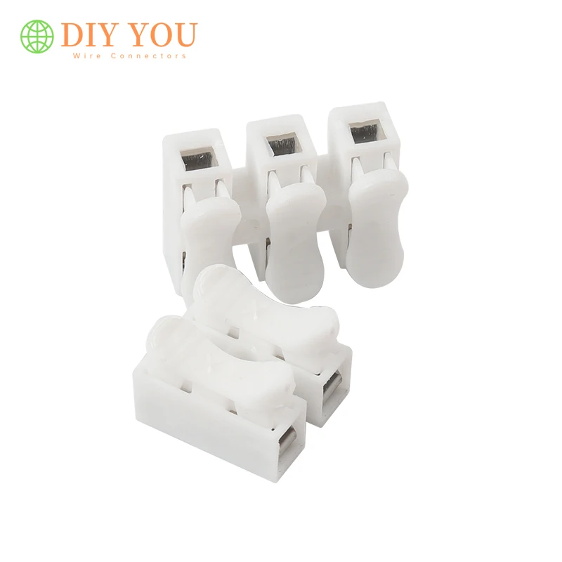 

30/50/100 PCS CH-2/CH-3 Press Type Wire Wiring Connector Cable Spring Connectors Quick Splice Lock LED Lighting Terminals Block