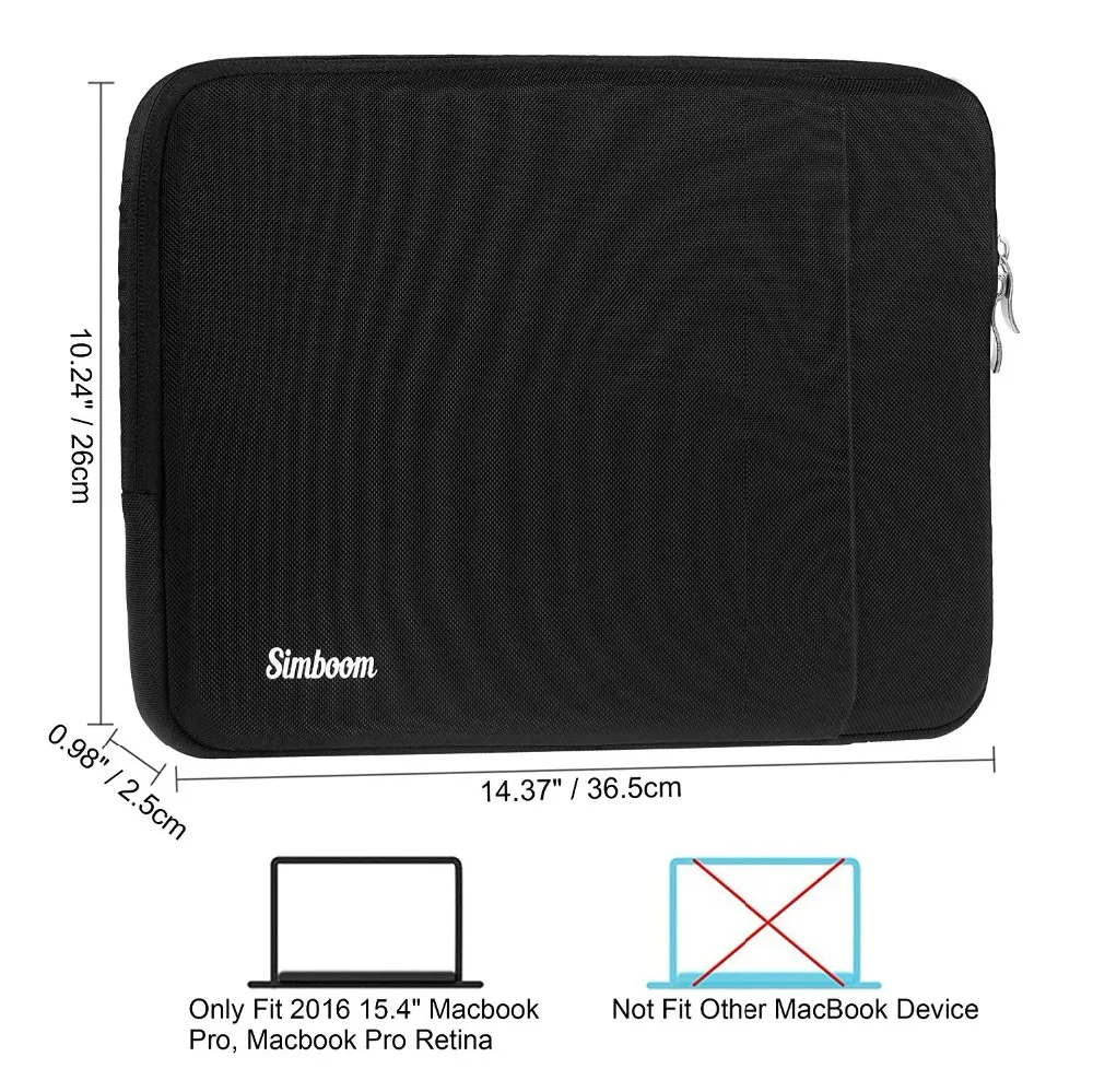 Simboom сумка для ноутбука 13,3 15,4 дюймов MacBook Pro 13 15 сумка для переноски Чехол водонепроницаемый ударопрочный портфель для Dell hp
