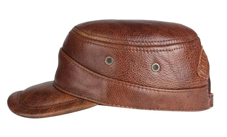H3515 мужская кожаная козырьковая шляпа на зиму осень плоская верхняя Кепка для отдыха Молодежные мужские корейские высококачественные модные простые головные уборы