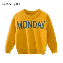 LOOZYKIT Детский свитер для свиданий, Детские вязаные свитера, одежда для мальчиков и девочек, модная Милая одежда для малышей, осенне-зимние костюмы