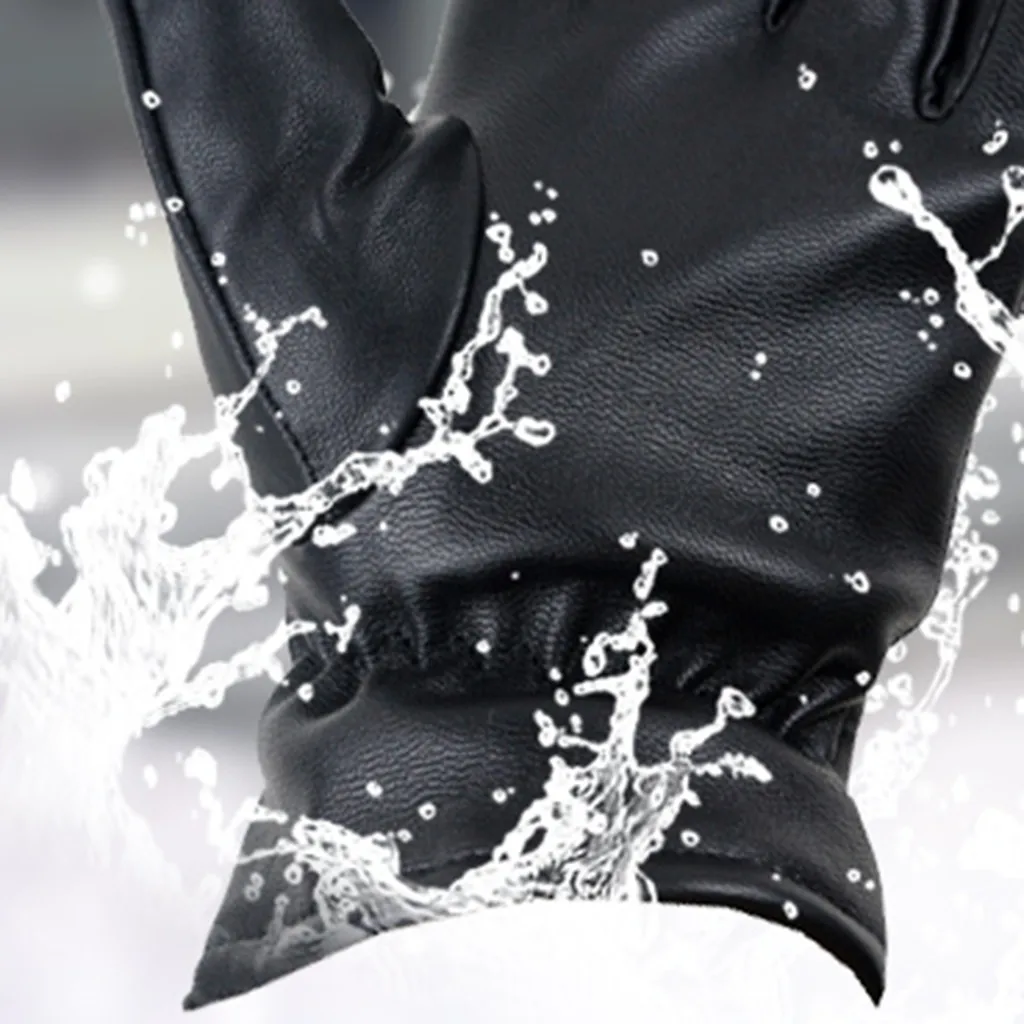 Мужские кожаные перчатки с сенсорным экраном Thinsulate выстроились теплые перчатки для вождения зимние теплые варежки мужские Luvas de mulher L58