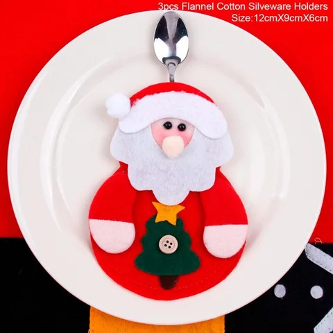 Christmas Decorations Snowman Kitchen Tableware Holder bag Party gift Xmas ornament Christmas decorations for home table