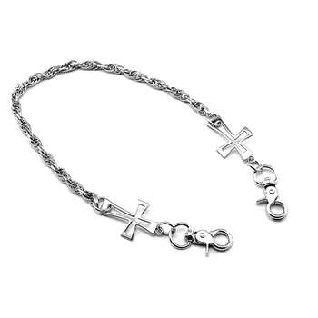 

Retro Silver Color Cross Biker Mens Key Wallet Chain D45A1