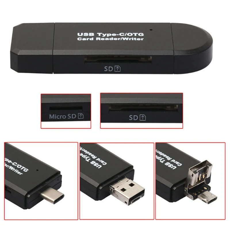 Кард-ридер флэш-накопитель высокоскоростной USB 2,0 TF/SD/Micro SD Kart Тип C кард-ридер для Android Phone Tablet PC