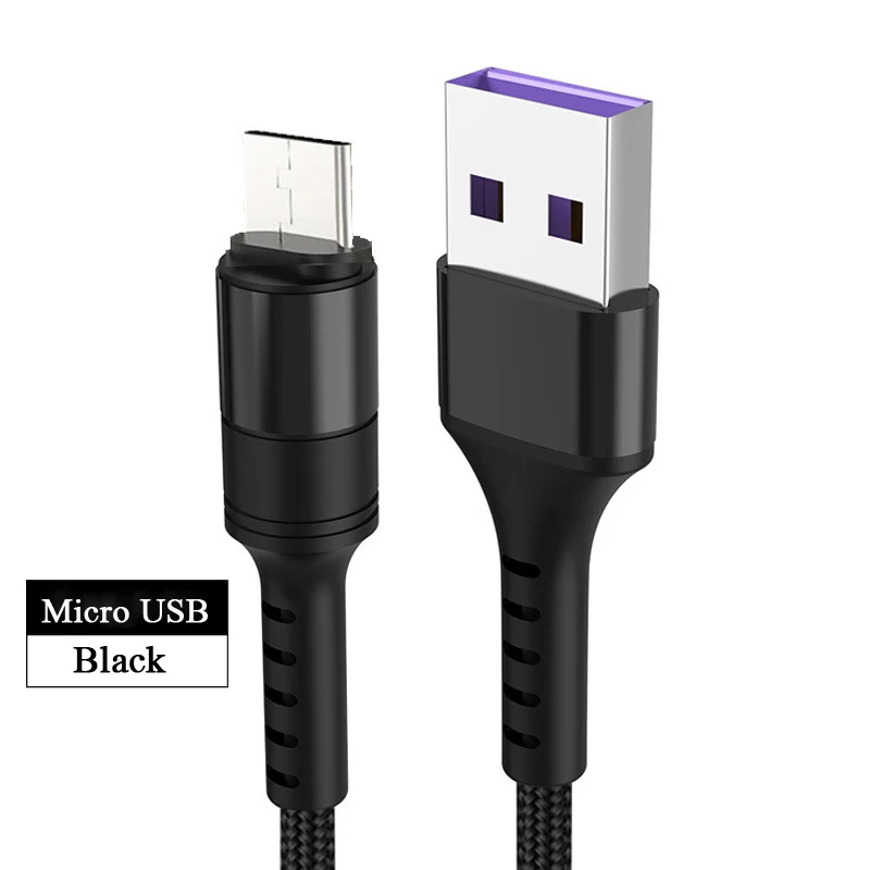 1 м 2 м кабель Micro USB 3A Быстрая зарядка для Xiaomi Redmi Note 5 Pro Android Мобильный кабель передачи данных телефона для samsung S7 Micro зарядное устройство - Цвет: Черный