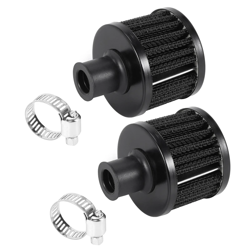 2x 13mm Oil Mini Breather Cold Air Filter Fuel Crankcase Engine For Car