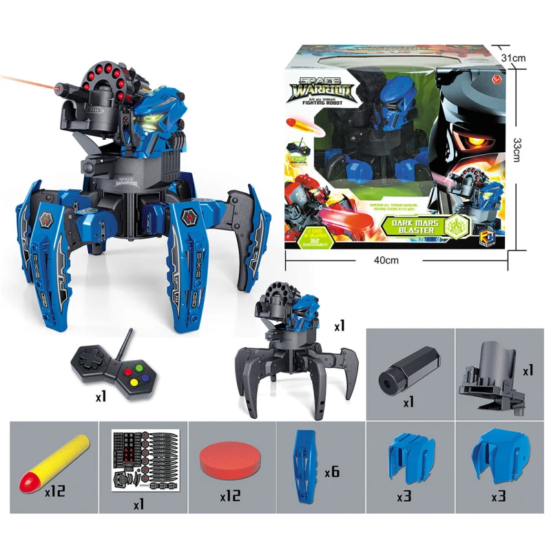 NEW 2.4G Electric Remote Control Robot  Six-legged Spider Robot DIY Shooting Game Foam Shooting Dart Double weapon Toy Gift 2