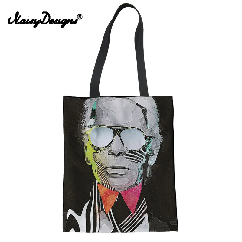 Женская Складная сумка для покупок с принтом Ecobag черная сумка Холщовая Сумка Студенческая сумка на плечо большая сумка-шопер дорожная пляжная сумка Bolsa De Lona