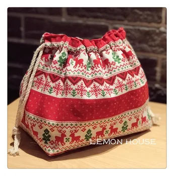 

Japanese-Style Original Handmade Cotton Cute Drawstring Lunch Box Bento With Rice Storage Bag