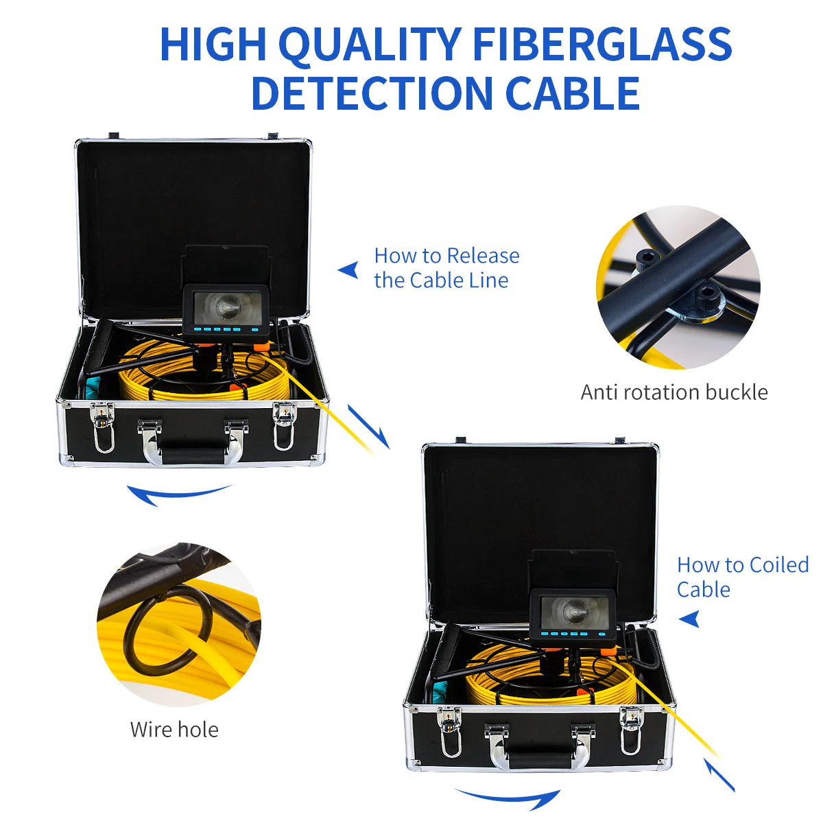 portable cctv camera 8500mAh Battery Capacity HD DVR Pipeline Camera 16GB Card  SYANSPAN IP68 Industrial Drain Sewer Pipe Inspection Camera Endoscope home camera