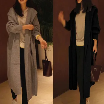 

Fashion Long Cardigan Women 2019 Fashion Harajuku Loose Knit Sweater Women Casual Oversized Jacket Coat Autumn@8