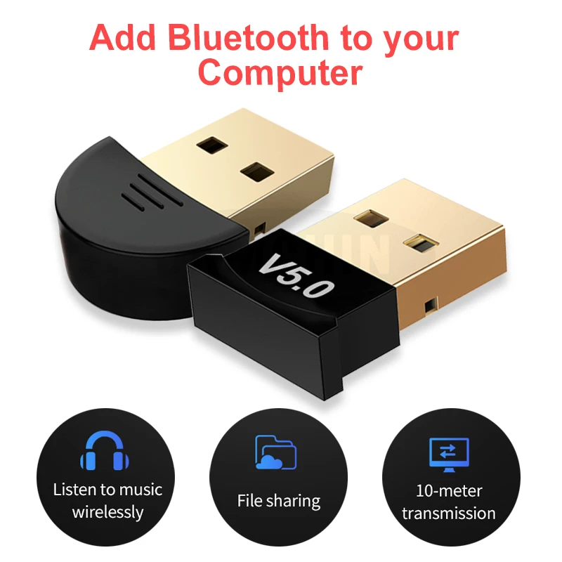 Bluetooth Dongle 5,0 беспроводной USB адаптер Bluetooth передатчик приемник Aux аудио USB Bluetooth адаптер для компьютера ПК ноутбука