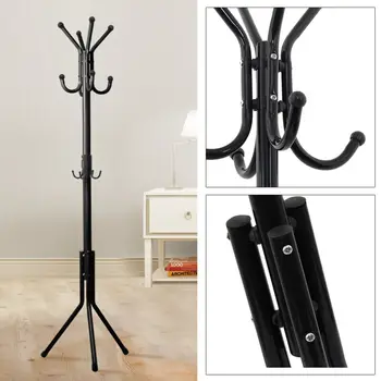 

CellDeal Solid Steel Hanger Floor Standing Coat Racks Hooks Home Furniture Storage Clothes Hanging Hanger Bedroom Drying Rack