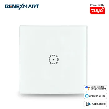 

Tuya Zigbee No Neutral Required UK Type 1 Gang 2 Gangs Wall Light Switch Compatible with Tuya Zigbee Hub Gateway