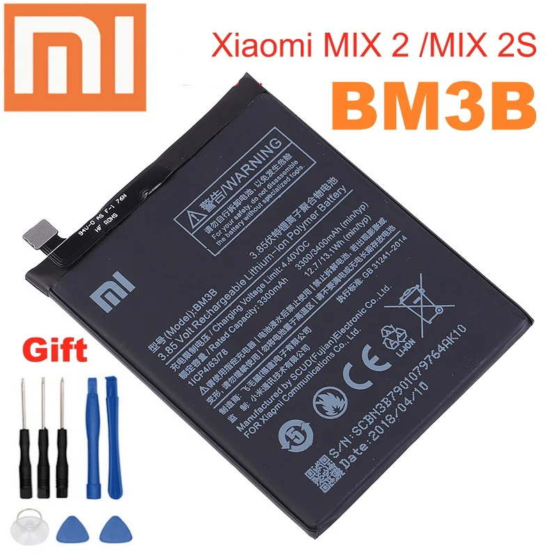 Xiao mi 100% Оригинальная батарея BM3B 3300 мАч для Xiaomi Mi MIX 2 /MIX 2S высокое качество сменные батареи телефона +
