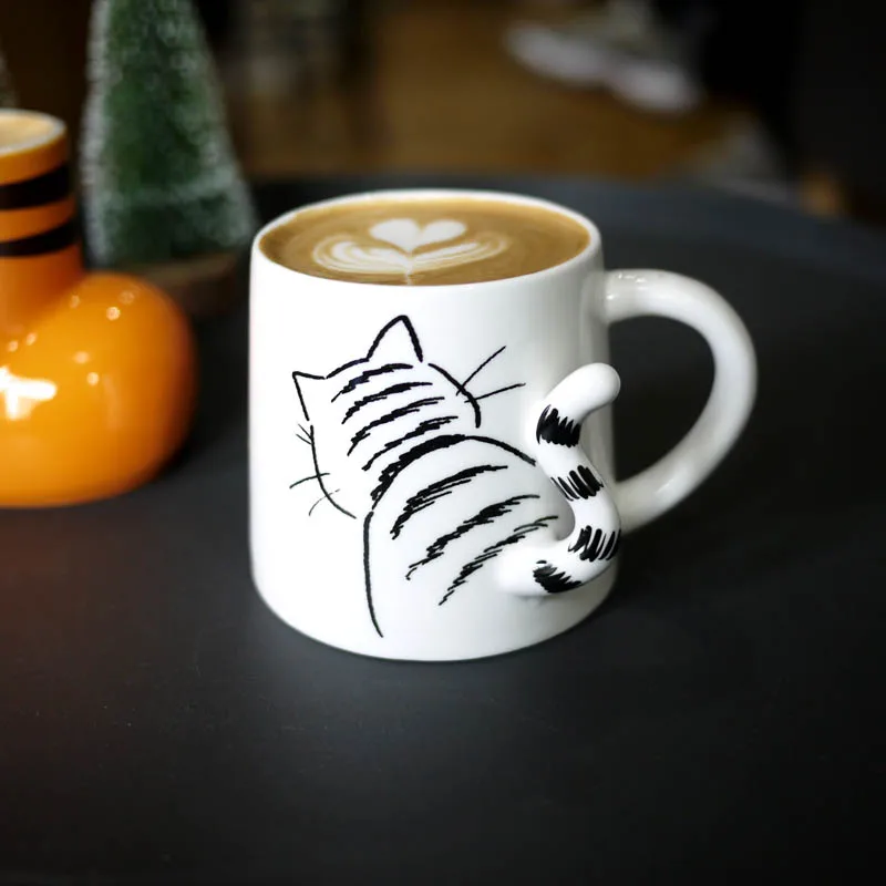 Прекрасный игрушечный кошачий хвост керамические кружки милый хвост собаки Кролик хвост чашки кофе чай молоко посуда для напитков домашний офис подарок