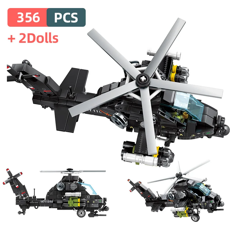 

Mini Blocks Technic Aircraft Model Kit Air Fighter Z-10 City Building Blocks Bricks Set miniature Cartoon airplane Toys For Boys