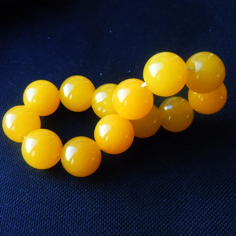 õ  Bangle Jade Jewelry Round Beads Strand Elastic bracelets for women men Huang Longyu jade bracelet