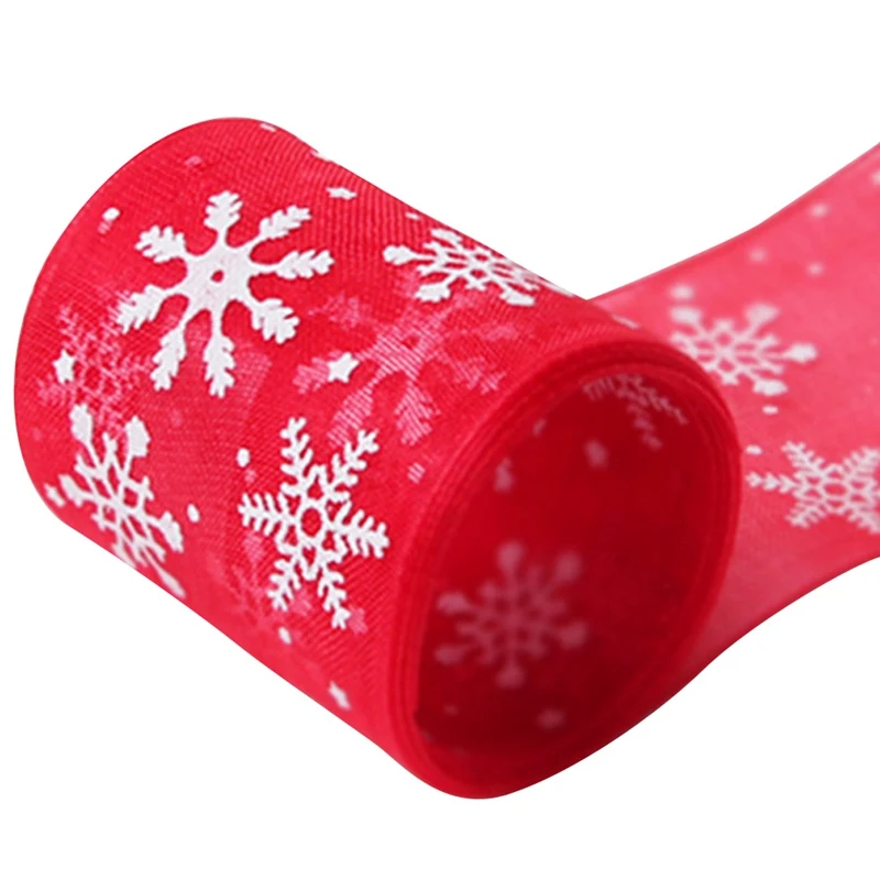 Ширина 4 см органза лента Снежинка рождественские ленты для ручной работы рукоделие Подарочная упаковка украшения торговля 25 ярдов/партия