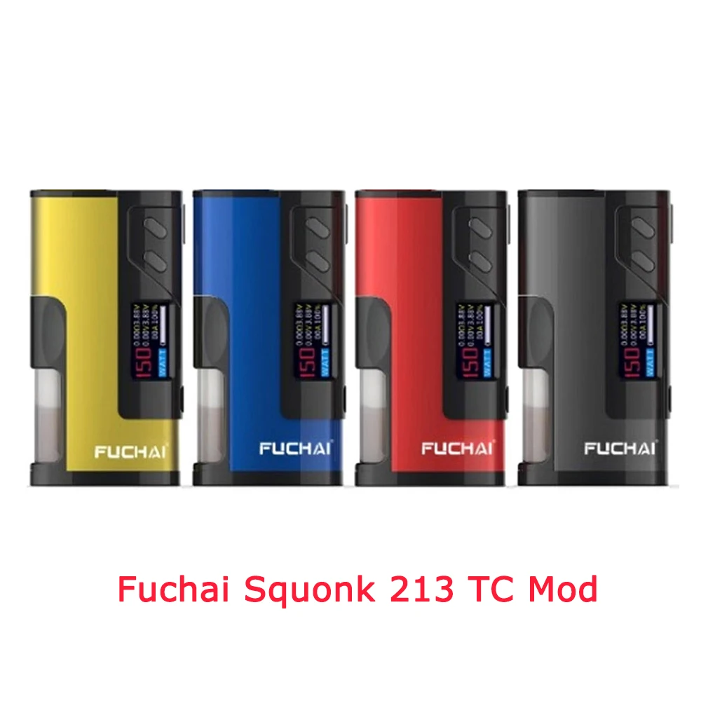 

Electronic Cigarette Fuchai Squonk 213 TC Mod 150W fit 21700 20700 18650 battery 510 thread Atomizer vape box mod