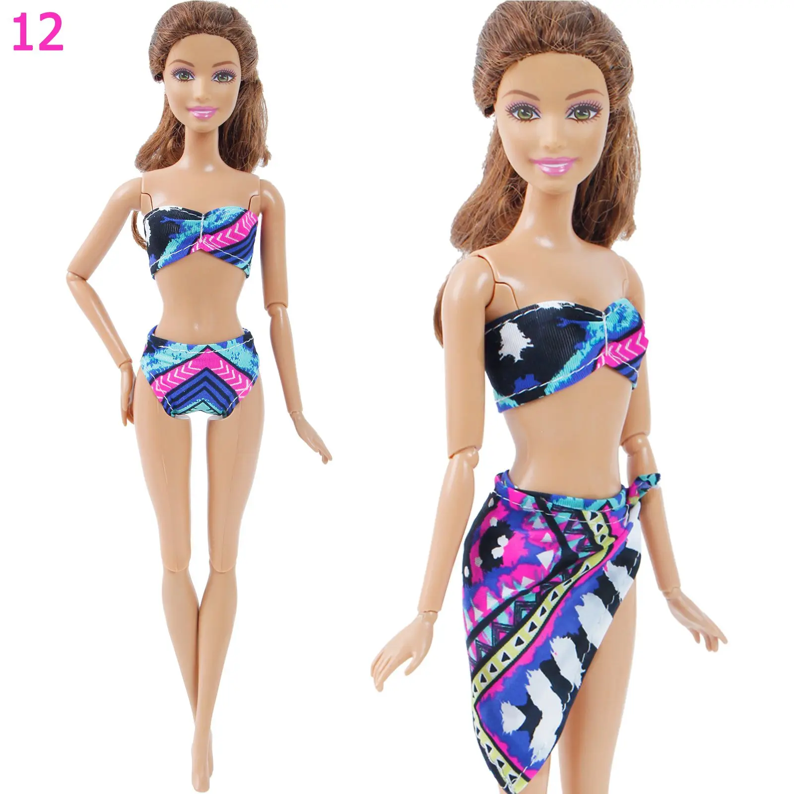 1 комплект модные купальники летние пляжные купальные купальники бикини Плавательный платье одежда для Барби аксессуары для кукол игрушки