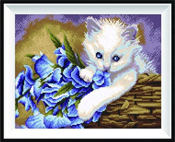 

Kamy YI Full Drill Round Little Cat Diamond Painting Picture Of Rhinestone 5D DIY Diamond Embroidery Mosaic Animal Home Decor