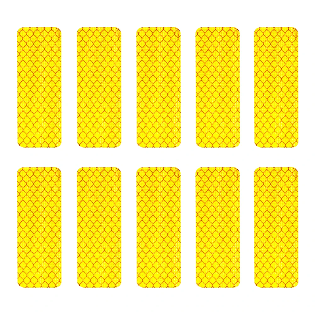 10 шт. знак автомобильный набор безопасности Универсальный Ночной высокой видимости стикер клейкие Полосы Светоотражающие - Цвет: Цвет: желтый