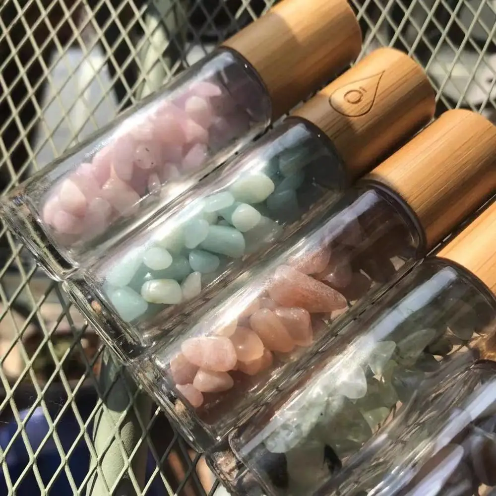 other color 10 мл Натуральные полудрагоценные эфирные масла роликовые бутылки прозрачные духи стеклянные бутылки целебные хрустальные чипсы - Цвет: other color