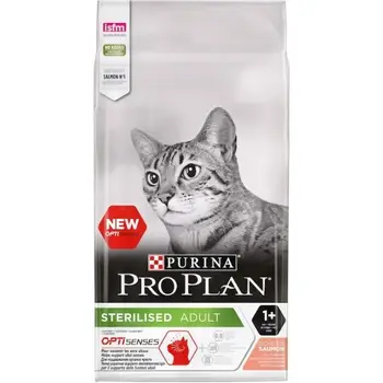

Pro Plan сухой корм для стерилизованных кошек и кастрированных котов (для поддержания органов чувств), с лососем, пакет, 10 кг