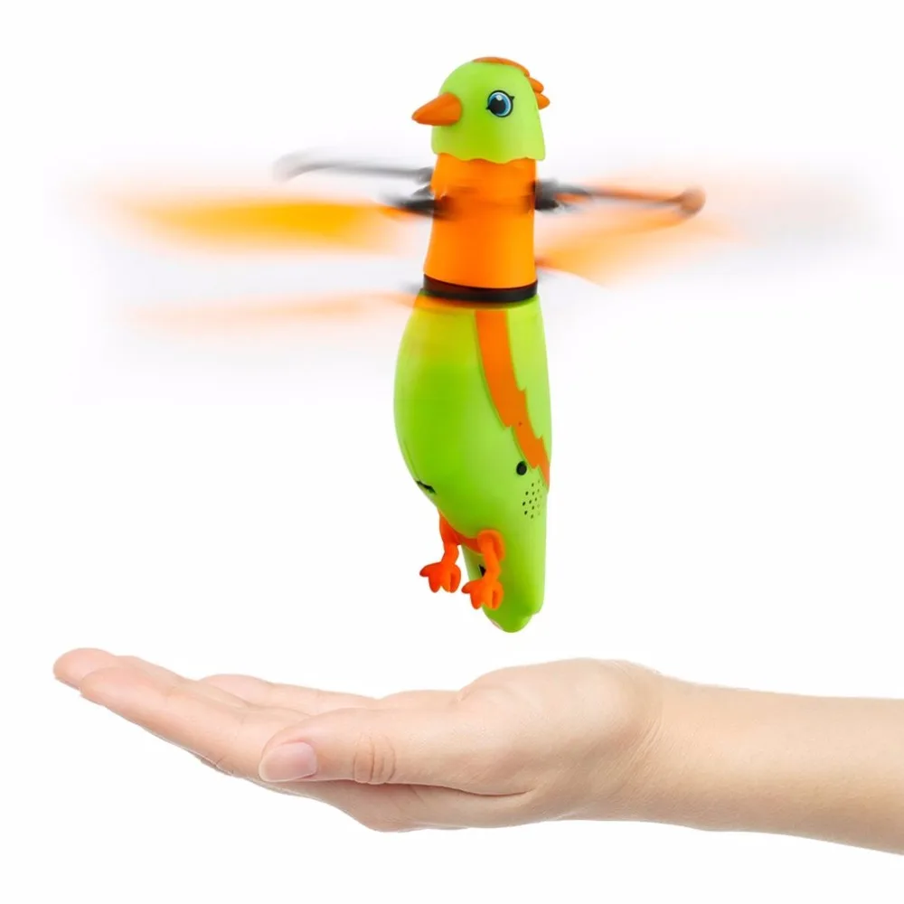Induction Bird Helicopter Aircraft Creative USB Flying Bird With Music Sound Funny Quadrupter Drones Toys For Kids Boy CX-51