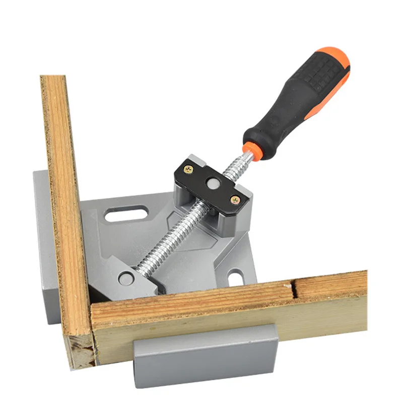 

90 Degree Adjustable Right Angle Clamp for Clamping Corner Clips Single Handle Tool Aluminum Alloy Woodworking Clamp