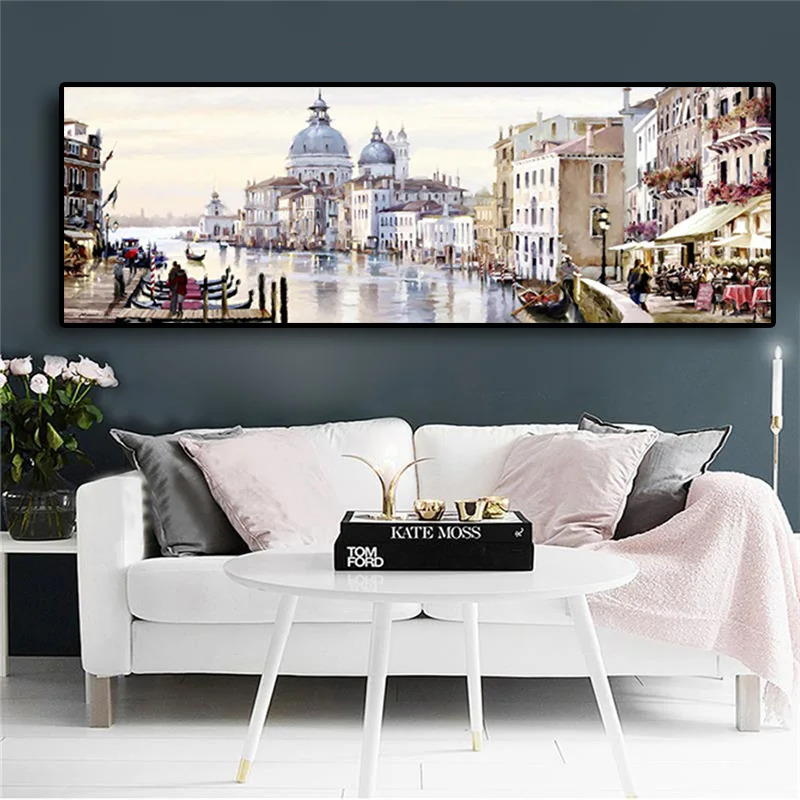 Square Round Drill 5D DIY Diamond Painting Venice City of Water Boats Buildings  mosaic full Embroidery Cross Stitch Home Decor
