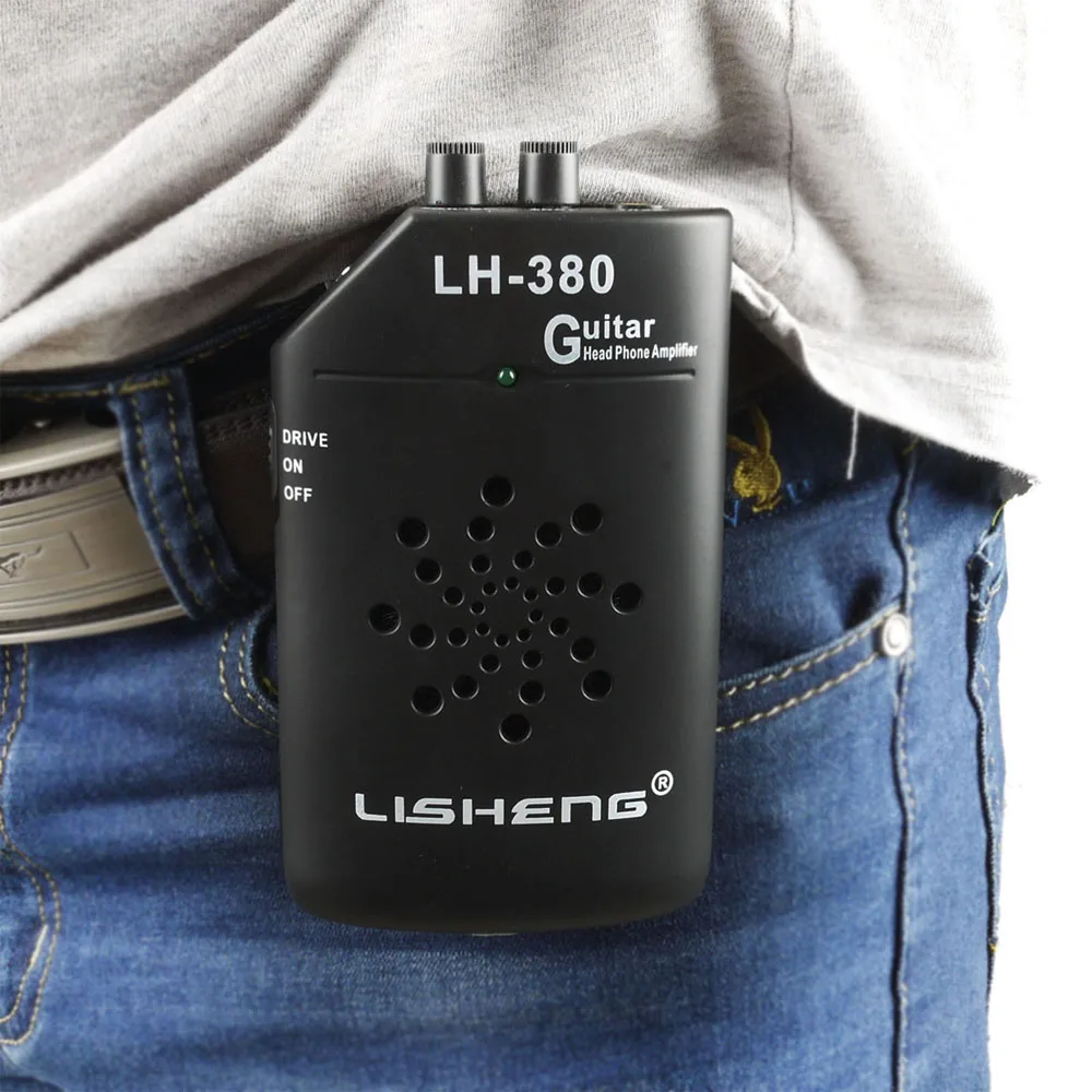Portable Electric Bass Mini Guitar Amplifier 9V 1 3W Audio Guitar Amp With Clip Headphone Speaker with Guitar Patch Cord Cable
