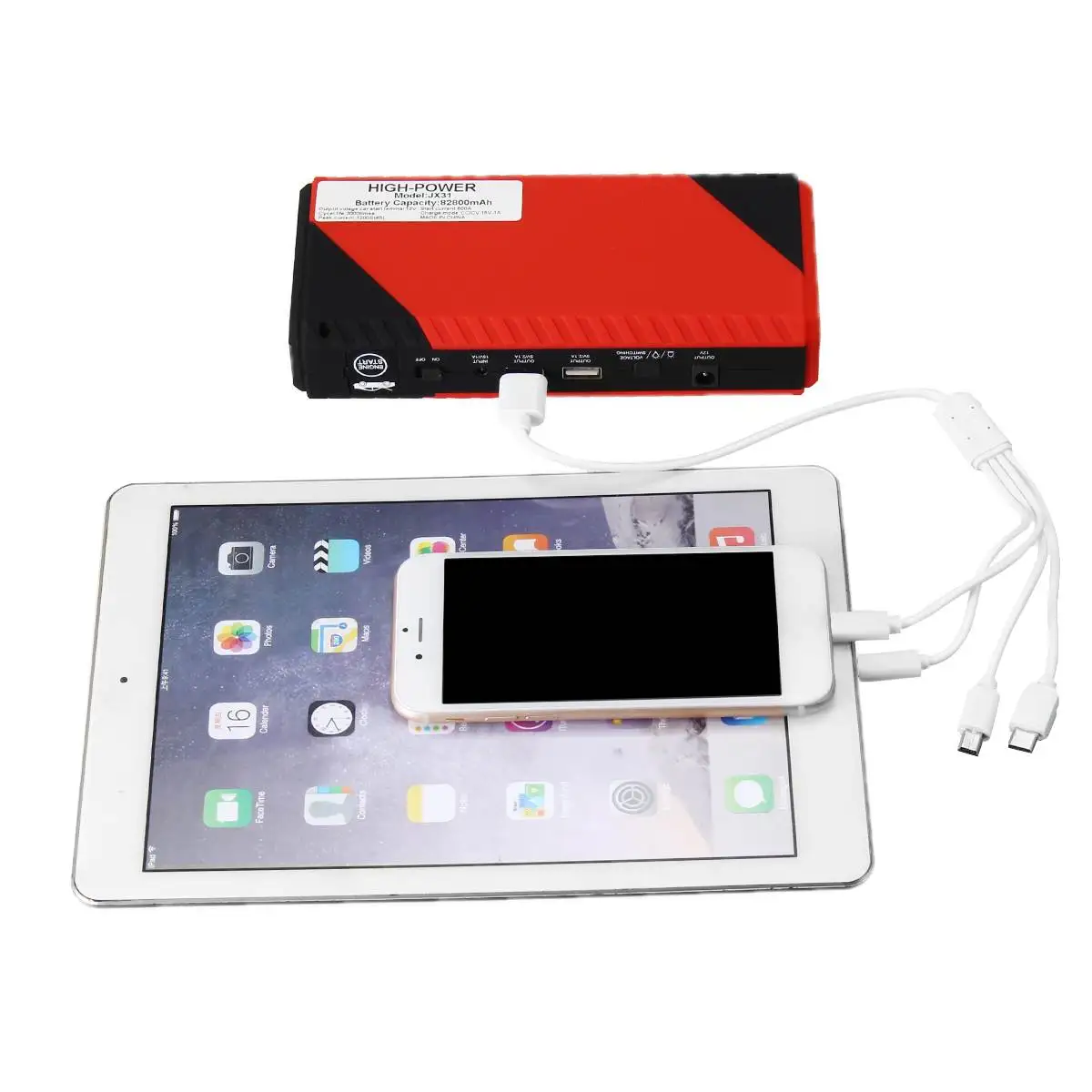 Автомобильный стартер power Bank аварийное светодиодное освещение 12 В 600A 4 USB портативный автомобильный аккумулятор бустер зарядное устройство бензиновый дизельный автомобильный стартер