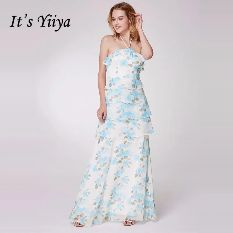 

It's Yiiya Bridesmaid Dresses Stapless Elegant Ruffles Women Party for Girls Pint Chiffon Plus Size Long Vestido Madrinha C509