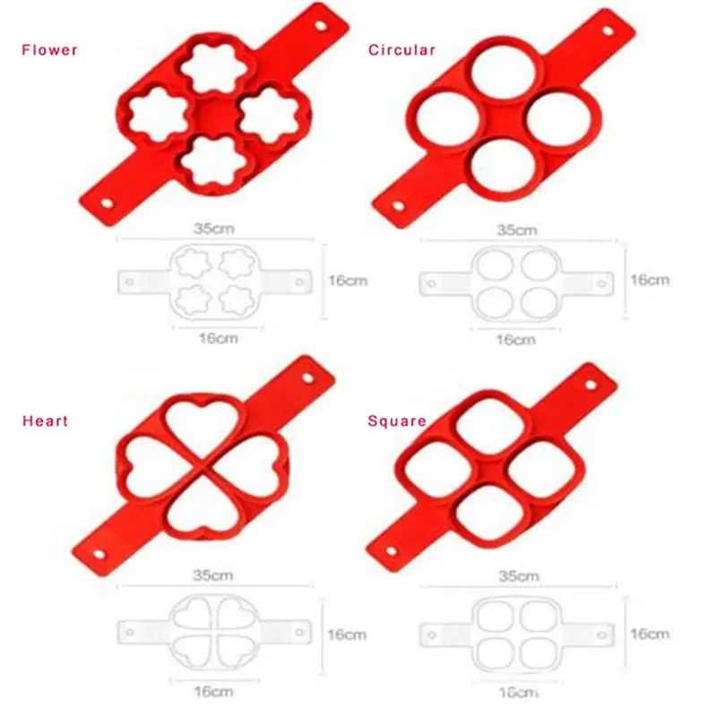 Силиконовая кухонная антипригарная форма для яичницы, откидная форма для капель, блинница, выпечка Инструменты для приготовления яиц, плита, сердце круг, сковорода для яиц