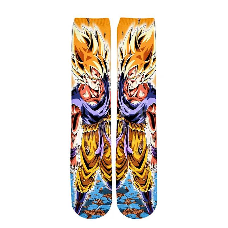 Tessffel Горячая Аниме Dragon Ball Z Goku Saiyan Harajuku, унисекс, Повседневные детские носки, модель 3D полный с рисунком кролика для мальчиков и девочек/мужские/женские разноцветные безбортные носки S-3 - Цвет: Like pic