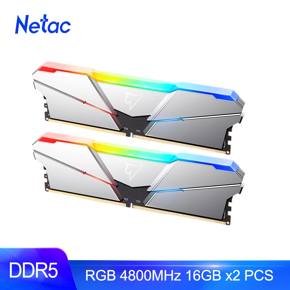 Netac DDR5 Ram Memory RGB 32GB 4800MHz RAM Memoria 16GB Desktop ECC UDIMM Dual Channel Heatsink for Intel AMD Motherboard |