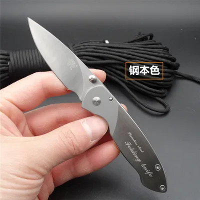 stainless Sanrenmu 7023 из высокоуглеродистой стали складной карманный нож для выживания с зажимом для ремня для активного отдыха, кемпинга, пеших прогулок - Цвет: stainless