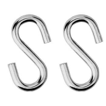 

WSFS Hot 2-pack Heavy-Duty S Shaped Hooks Hammock S Hooks Utility Hooks, 3-Inch Long