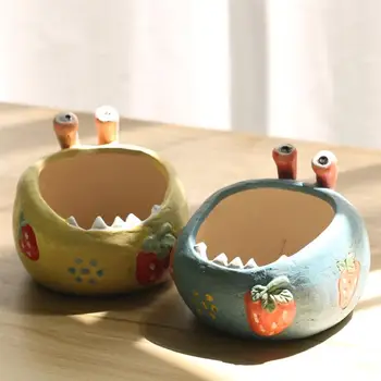 

1Pc Random Color Succulents Pot Eco-friendly Ceramics Flowerpot Plant Container Tabletop Flowerpot for Garden Store Household