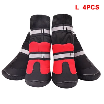 

4pcs Waterproof Winter Pet Dog Shoes Anti-Slip Snow Pet Boots Paw Protector Warm For Medium Large Dogs