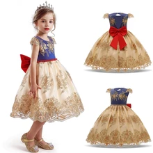 Платье для девочек с вышивкой на Рождество и год вечерняя одежда принцессы Детские платья для девочек, платье для дня рождения Fille 4 8T