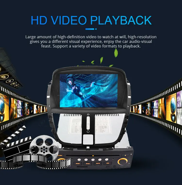 Discount LJHANG 1 Din Car DVD Player Android 9.0 For Peugeot 207 2008-2014 GPS Navigation auto stereo headunit radio multimedia RDS Audio 4