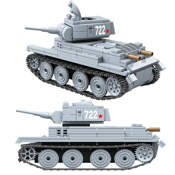 

Military BT-7 Light Tank Building Blocks Russia Soviet Tanks Bricks WW2 Army Police Soldier Weapon City Children Kids Toys Gifts